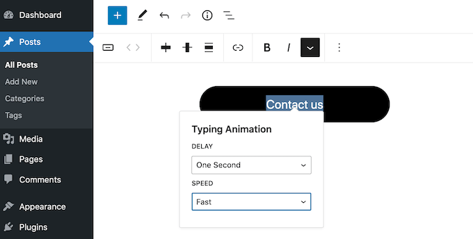 Adding a typing animation to WordPress