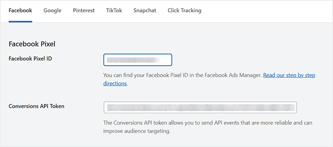Add Pixel ID and Conversions API in WPCode