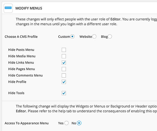 Modifying WordPress admin menus