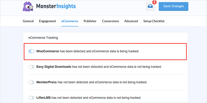 Enable eCommerce tracking in MonsterInsights