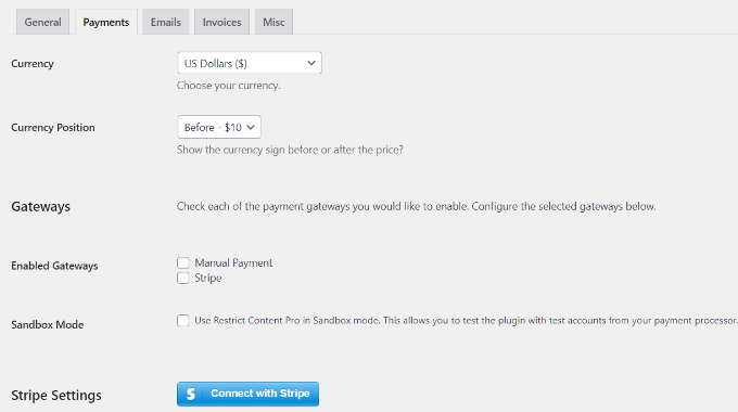 Enter payment details in restrict content pro