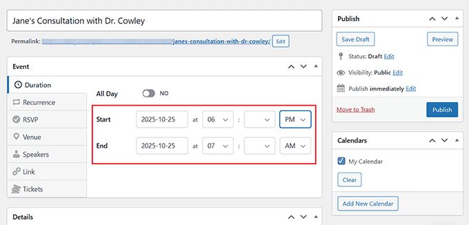 Add a new event in Google Calendar Add a new event in Google Calendar