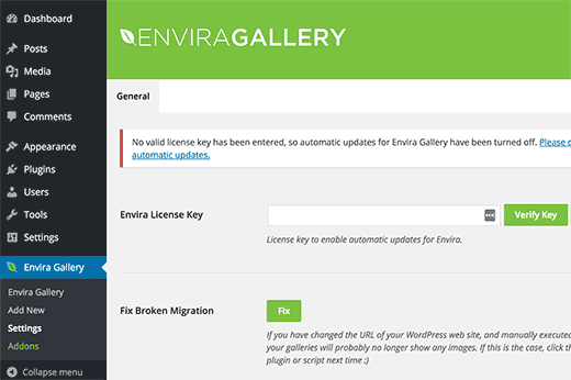 Envira Gallery license key
