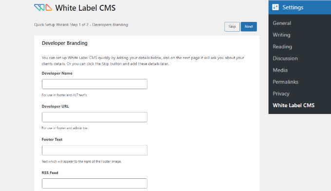 WebHostingExhibit white-label-cms-setup-wizard How to White Label Your WordPress Admin Dashboard  
