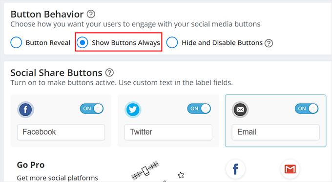 Add social media buttons