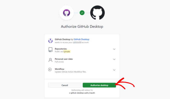 Authorize GitHub access
