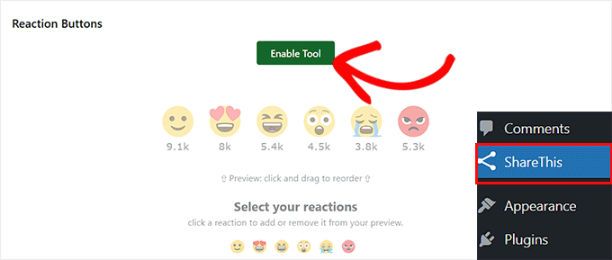 Click the Enable Tool button