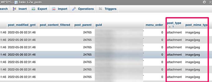 Meta data for images stored in WordPress database