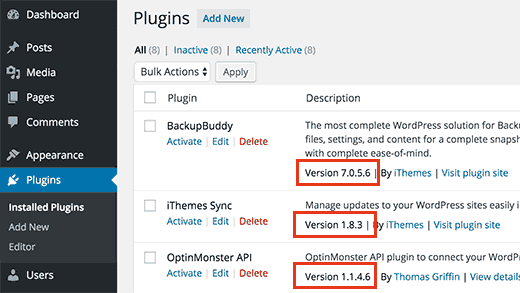 Finding a plugin's version number