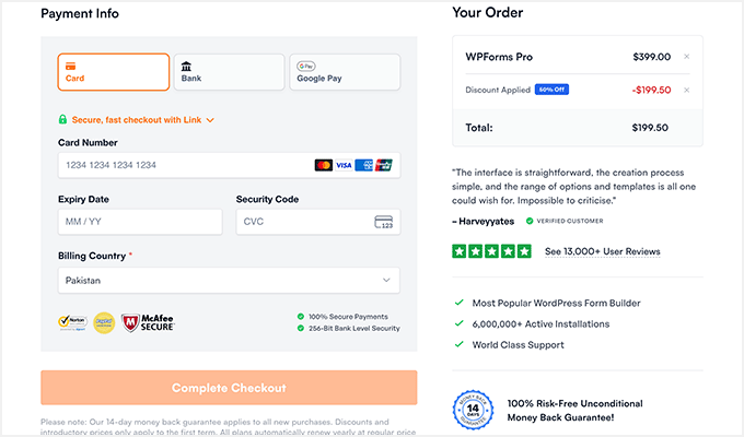WPForms payment and purchase WPForms payment and purchase