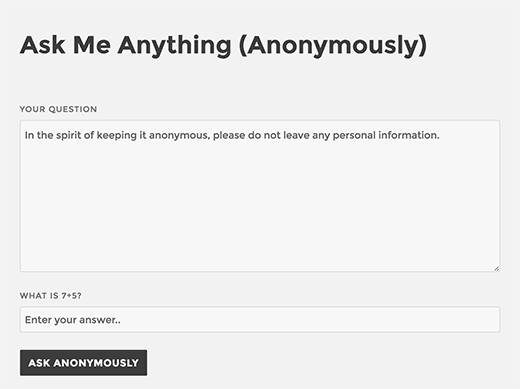 Ask me anything form