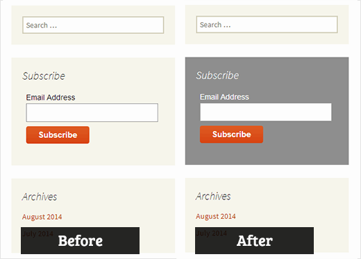 Custom styles for sidebar widgets