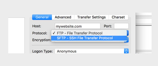 SFTP:n käyttäminen FTP:n sijaan