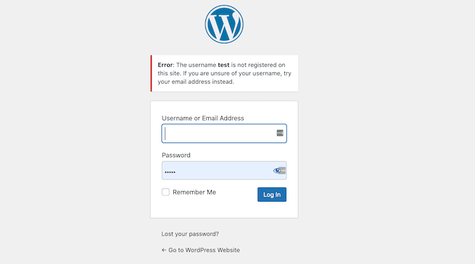 WordPress 登录错误消息中的登录提示