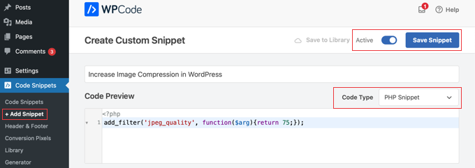 Increasing Image Compression Using WPCode