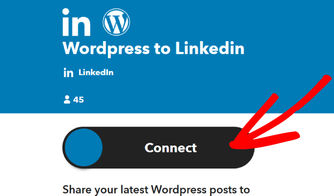 WP to linkedin connect button 