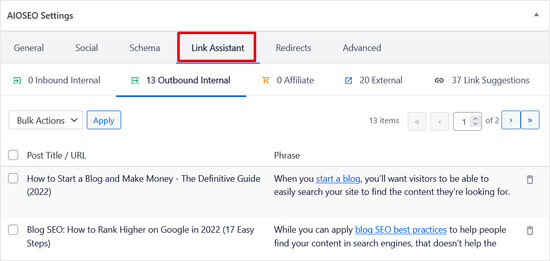 All in One SEO Link Assistant