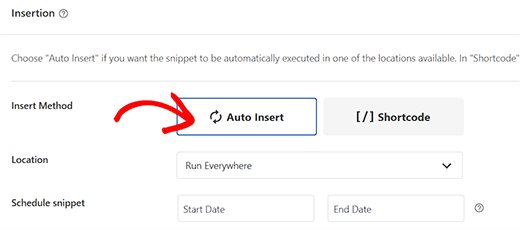 Choose the Auto Insert mode