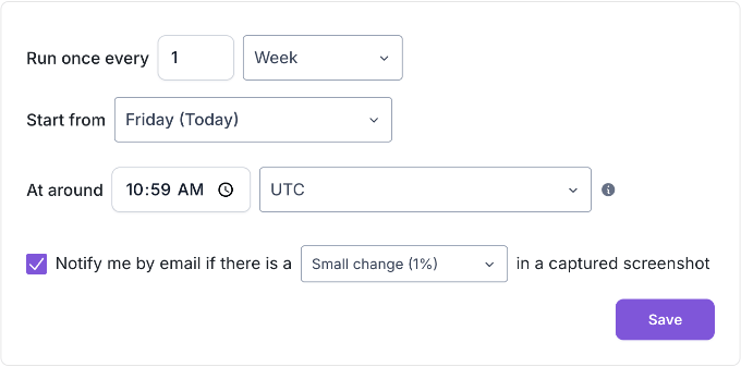 Programar la frecuencia con la que se ejecutará el robot de Browse AI