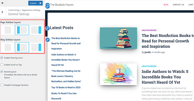 Cambiar la posición de la barra lateral en Hestia Cambiar la posición de la barra lateral en Hestia