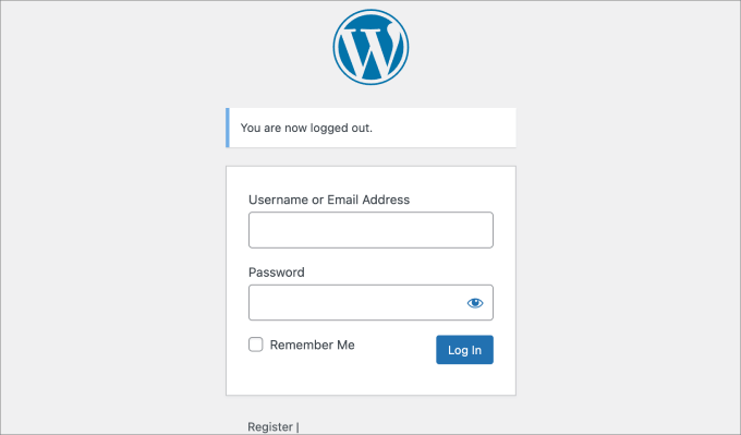 remove password from wordpress login example