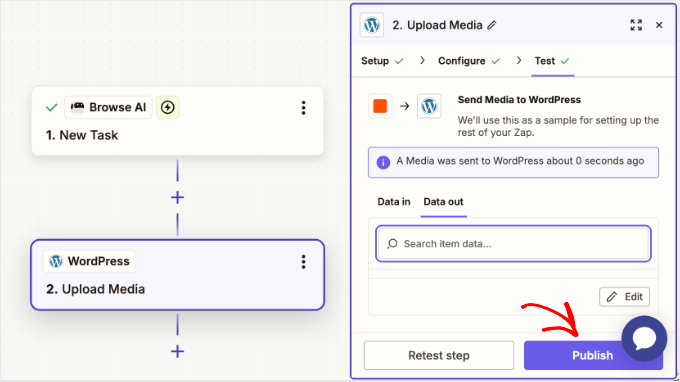 Publicar tu automatización de capturas de pantalla en Zapier