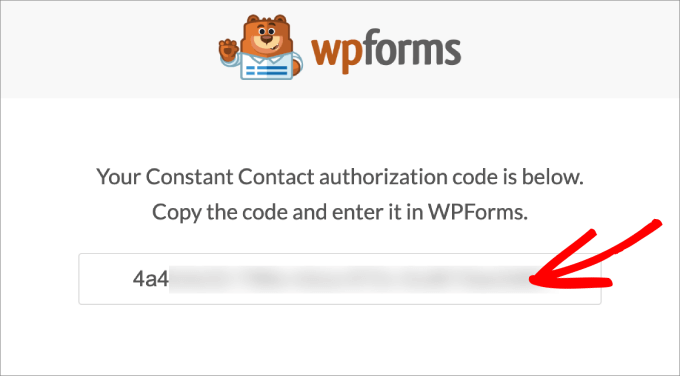 constant contact authorization code