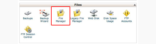 Icône du gestionnaire de fichiers dans cPanel
