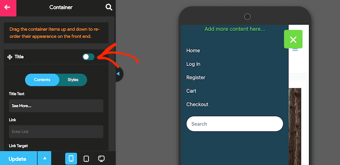 Removing the title from a WordPress navigation menu