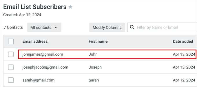 exemple de liste d'e-mails Constant Contact exemple de liste d'e-mails Constant Contact