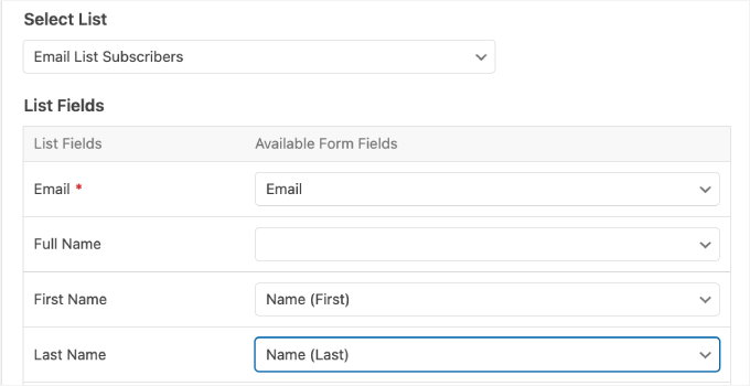 champs de la liste dans Constant Contact champs de la liste dans Constant Contact
