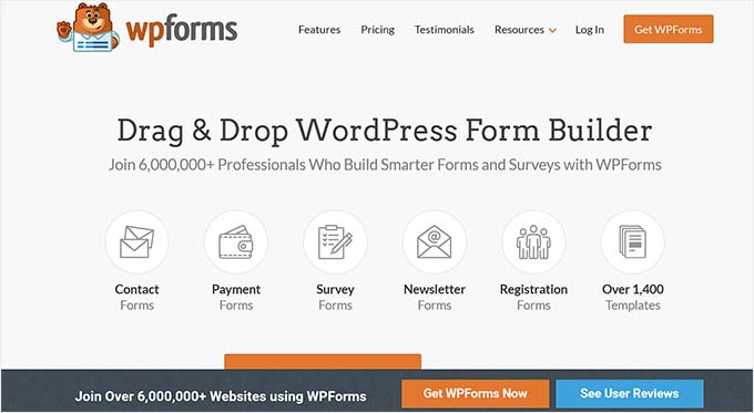 WPForms floating footer bar preview
