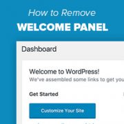 How to remove welcome panel in WordPress dashboard