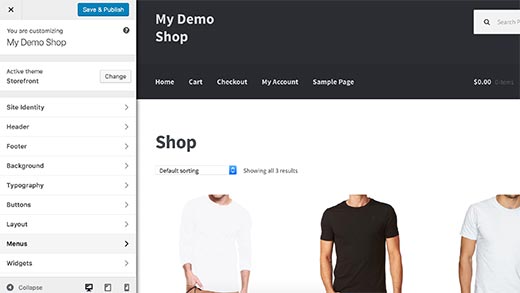 start online store -Customizing your theme