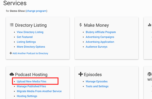 Uploading your podcast files to Blubrry