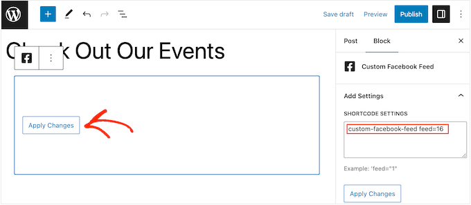 Adding an event calendar to your website using shortcode