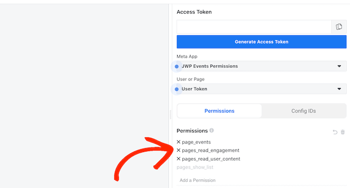 Adding event permissions to a Facebook app