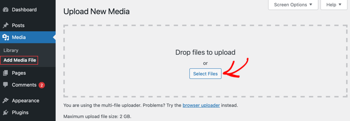 Ladda upp bilder via mediebiblioteket