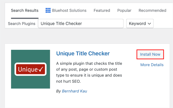 Instalarea Unique Title Checker în WordPress