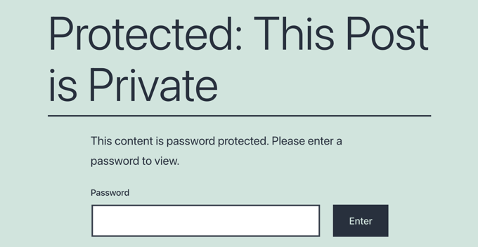 Password Protected Page