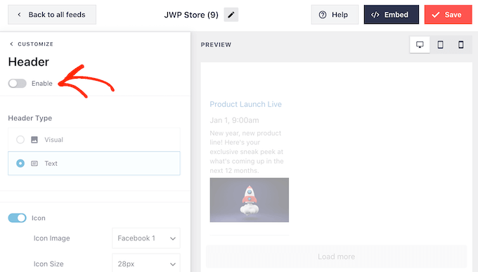 Removing the header from your Facebook calendar
