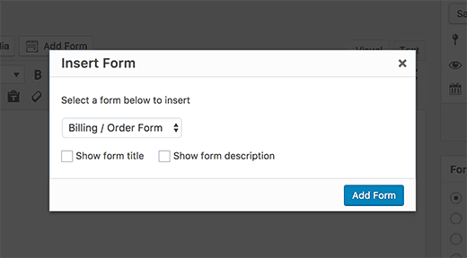 Select your Stripe payment form