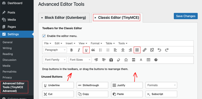 Перетащите неиспользуемые кнопки, которые вам нужны, на панель инструментов классического редактора.