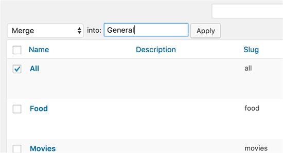 Merge categories, tags, or terms in custom taxonomies