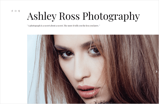 Astra Photography Portfolio template