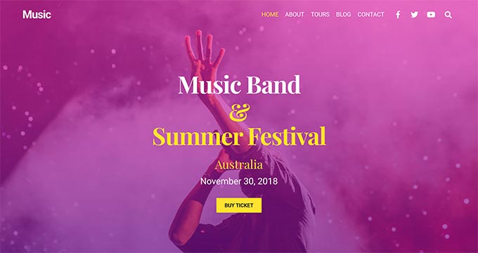 Ultra WordPress theme for musician and band