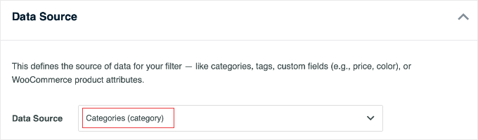 Surse de date WPFilters