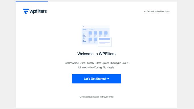 Pagina de bun venit WPFilters Wizard