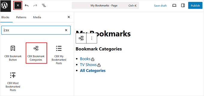 CBXブックマークカテゴリブロックを追加する