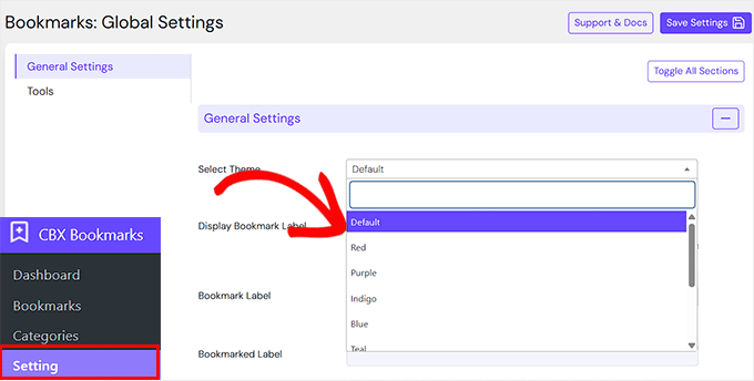 ブックマークボタンのテーマを選択する